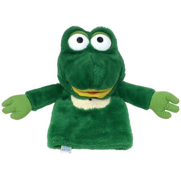 Dakin Green Frog Hand Puppet 1985 Vintage Plush Black Bowtie Golf Club Cover - Picture 1 of 11